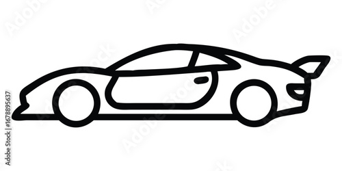 Car vector illustration showing a fast luxury automobile on white background