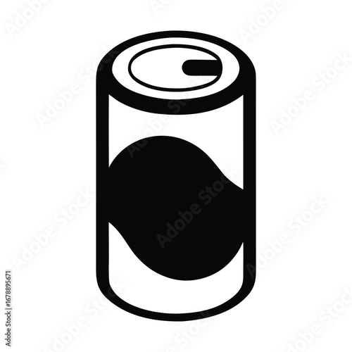 Tin can and can opener vector illustration with a happy, cartoon smile and funny face symbol design