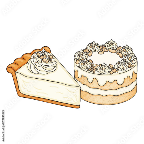 Indulge in creamy cheesecake and delicious cake, perfect for dessert menus and sweet treats
