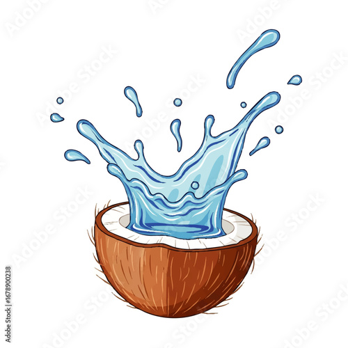 Refreshing coconut water explosion a taste of tropical paradise perfect for summer drinks and healthy lifestyle