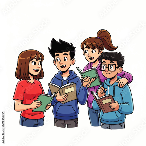 Engaging students studying together in a friendly, supportive atmosphere perfect for educational projects