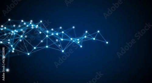 Wallpaper Mural 青白い光点を繋ぐ無数の線、未来的なネットワーク構造が鮮やかに浮かび上がる Torontodigital.ca