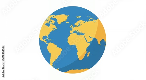 Flat design earth globe illustration