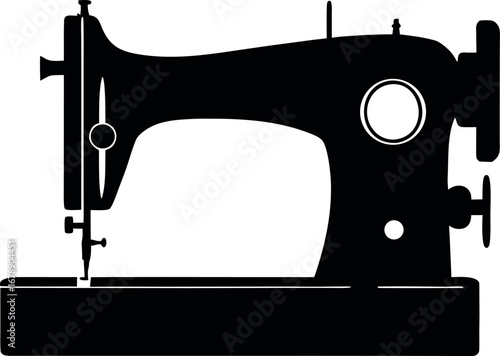 sewing machine silhouette design tailor equipment on with white background