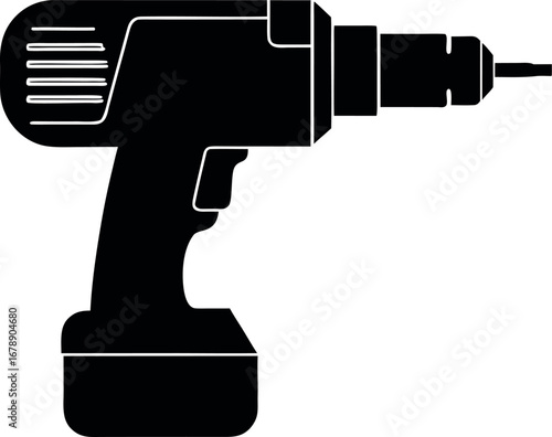  cordless drill icon design mechanic with eps equipment on white background