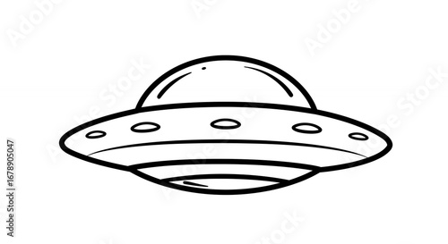 Simple flying saucer illustration graphic