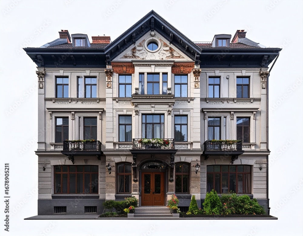 Fototapeta premium city house isolated on white background