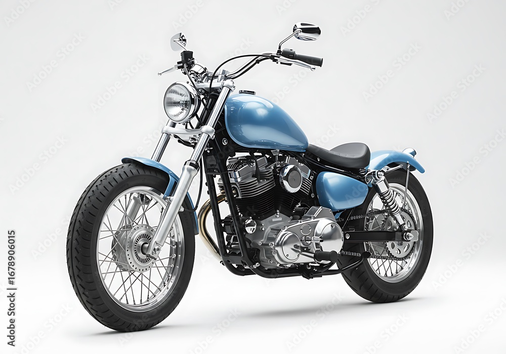 Obraz premium Light blue motorcycle studio shot