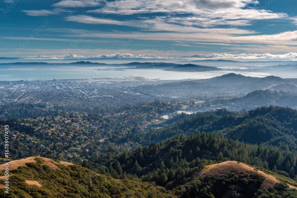 Fototapeta premium East Bay California Views from Vollmer Peak in Autumn