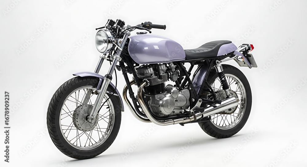 Fototapeta premium Purple motorcycle profile studio shot