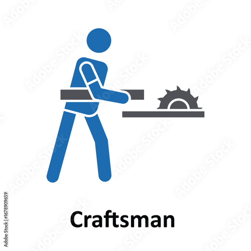 Craftsman vector Icon which can easily modify or edit