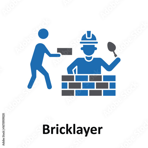 Bricklayer Vector Icon which can easily modify or edit