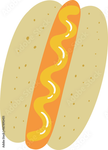 hotdog food vector cartoon illustration