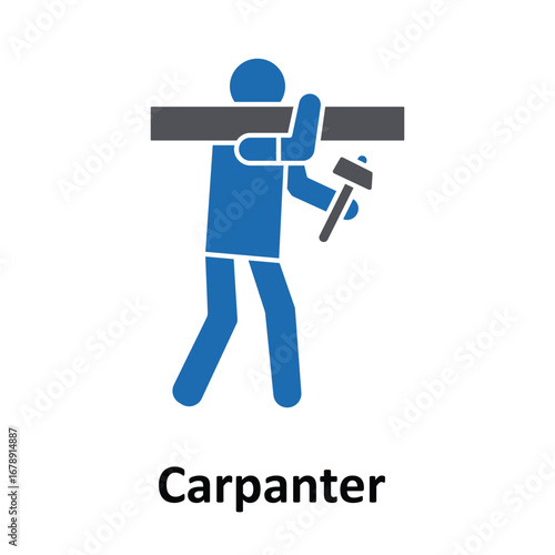 Carpenter Vector Icon which can easily modify or edit