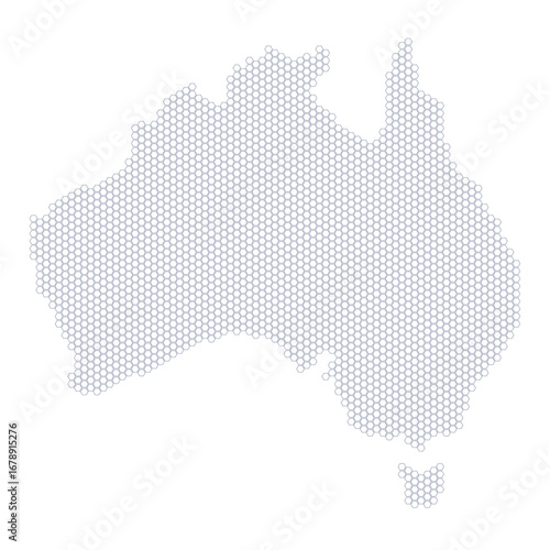 Modern Hexagon Line Art Australia Map