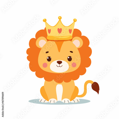 Süßer Löwe mit Krone