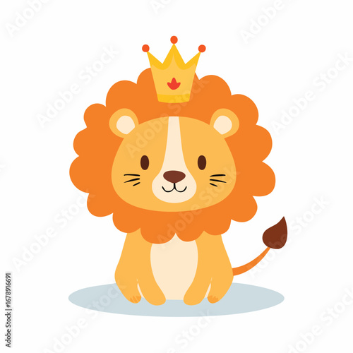 Süßer Löwe mit Krone