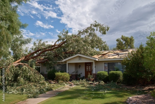 Wallpaper Mural Homeowner Damage: Tree Falls on Roof during Monsoon Storm in Arizona Torontodigital.ca