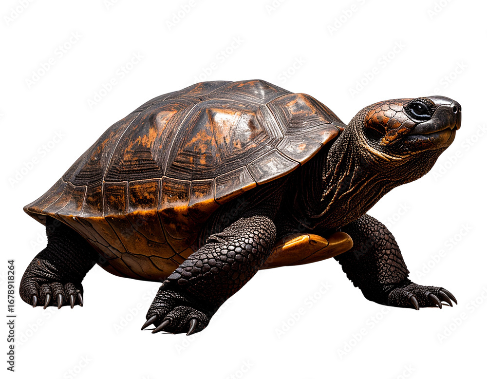 Obraz premium Yangtze Giant Softshell Turtle, Side View, Isolated on White Background