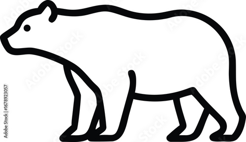 Bear icon logo minimal modern black and white vector illustration clean company