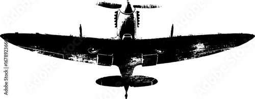 Vintage airplane stencil in black and white for art and design projects