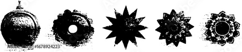 Black and white arabesque stencil set for artistic design
