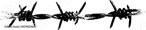 Black and white stencil set of barbed wire design for urban art projects