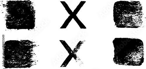 Bold black and white stencil set for urban art and design projects