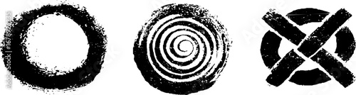 Celtic symbol stencil set in black and white for artistic design