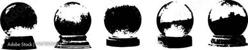 Black and white crystal ball stencil set for artistic design