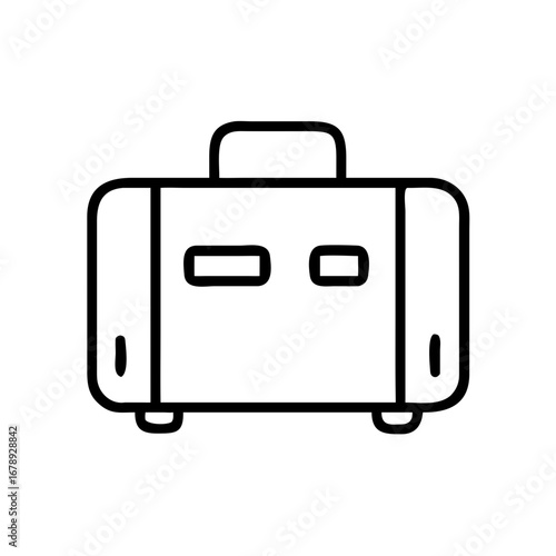 Black outline suitcase icon on white background  