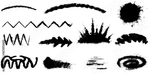 Dynamic stencil black and white set for creative designs