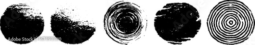 Black and white geometric circle stencil set for design and art projects