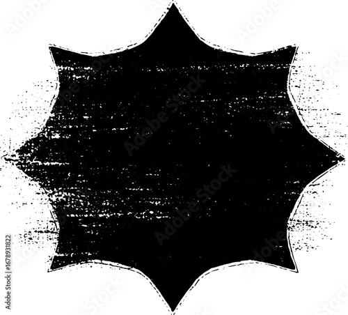 Grungy black and white geometric stencil design for urban art and craft projects