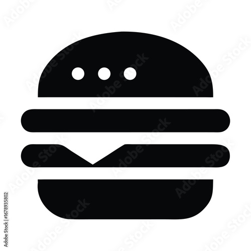 Burger Silhouette Logo for Use in Digital and Print Media
