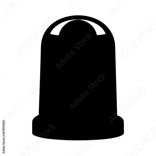 Monochrome icon design showing a black emergency flasher or siren lamp