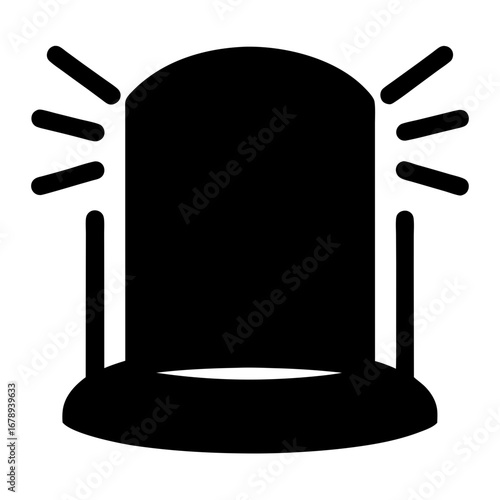 Emergency alert flashing siren light emitting rays, signifying critical situation ahead
