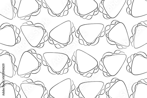 Sandwich Arrangement seamless Repeating Outline pattern Illustration