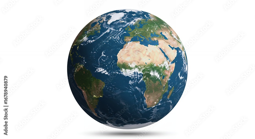 Fototapeta premium Detailed world map earth globe image stock