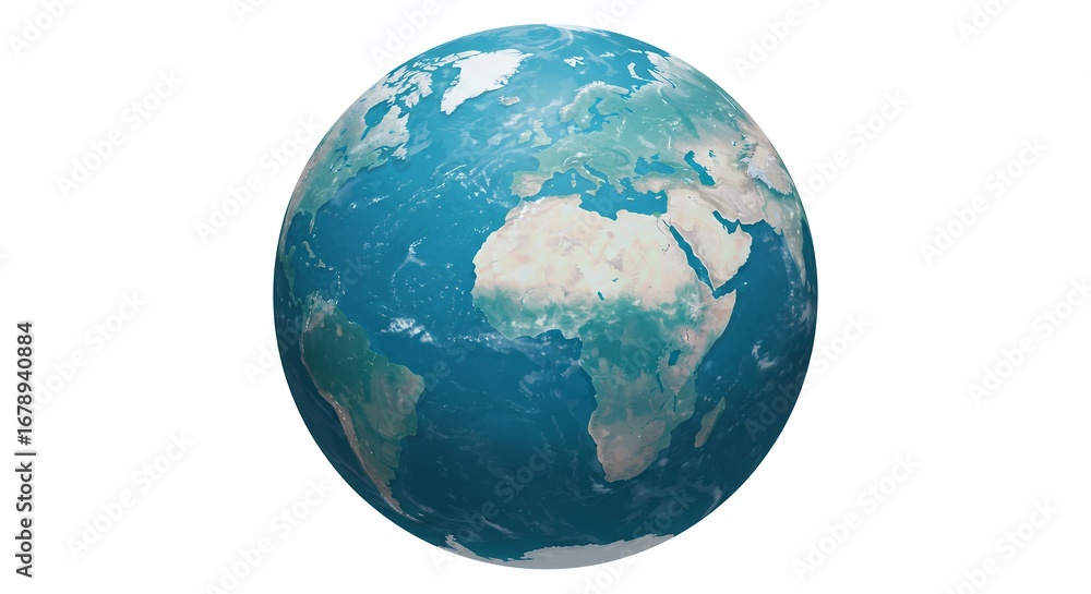 Obraz premium Detailed world map graphic illustration for educational use