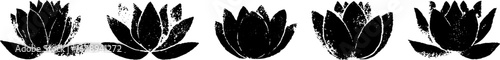 Black and white floral stencil set for artistic design and decor