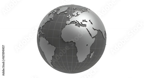 Gray globe image world map illustration