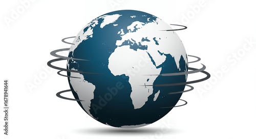 Rotating earth graphic illustration
