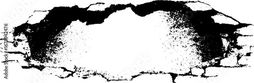 Urban grunge stencil set of peeling black and white wall design for creative art projects