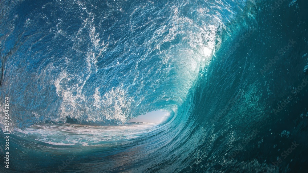 Obraz premium Kauai Surfing Contest. Extreme Ocean Waves at North Bay, Hawaii