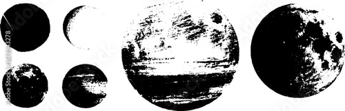 Black and white stencil plane set for graphic design and art projects