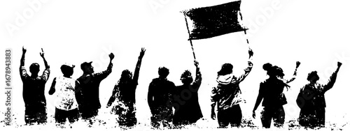 Black and white stencil collection of people illustrations for design projects