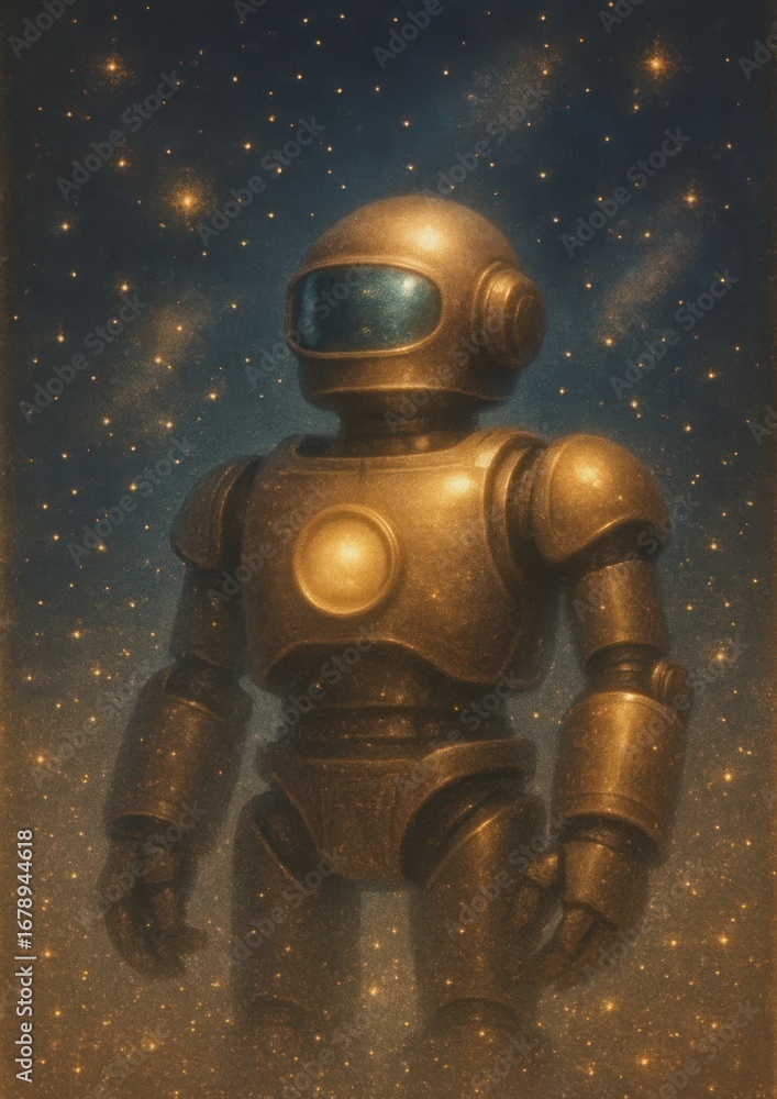 Fototapeta premium Futuristic robot amidst stars
