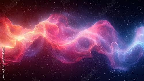 Vibrant cosmic nebula swiring in hues of pink and ble, creating a mesmerizing isual effect against a stary backdrop, perfect for si-fi and space-themed projcts.