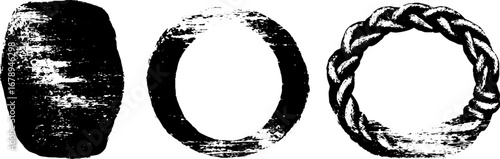Ancient rune symbols in black and white stencil design set for artistic and cultural projects